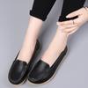 2024 Spring Women Round Toe Shallow Flat Shoes Leather Breathable Moccasins Women Boat Shoes Ballerina Ladies Casual Shoes 34-44