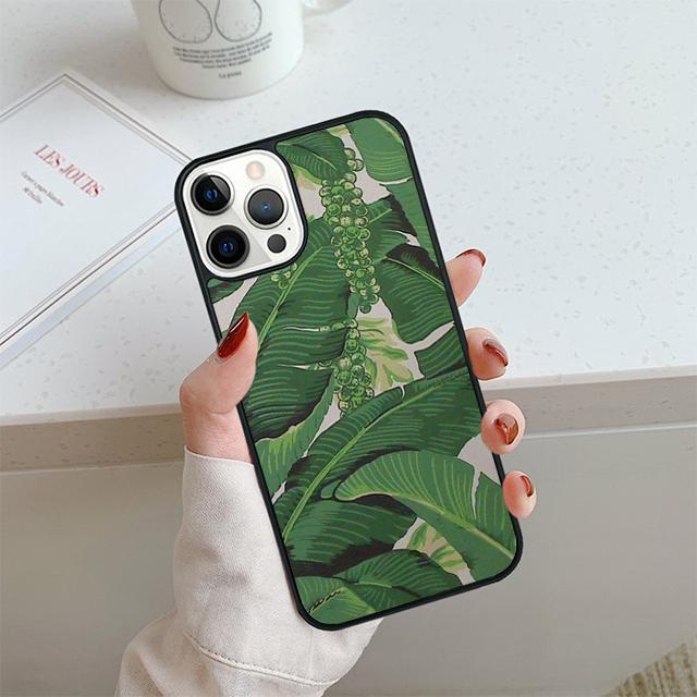 Чехол для телефона с тропическими листьями Банановый лист Для iPhone 17 Air 13 12 14 15 16 Чехол Для Apple Pro Max Plus Coque