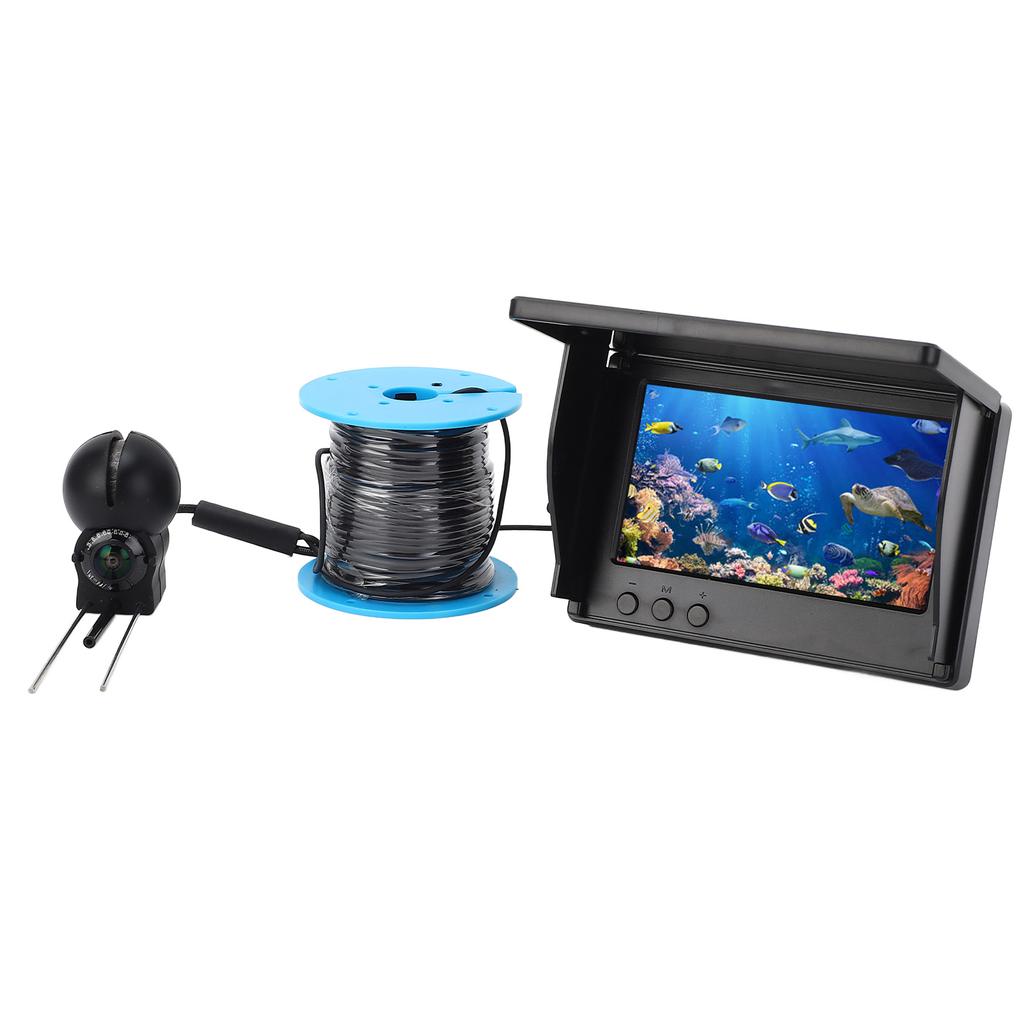 Подводная камера для рыбалки 1080P с экраном 4,3 дюйма, кабелем 30 м, сверхширокоугольным объективом, эхолотом для подледной рыбалки