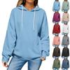 Women's Casual Fashion Solid Color Long Sleeve Pullover Hoodies Sweatshirts