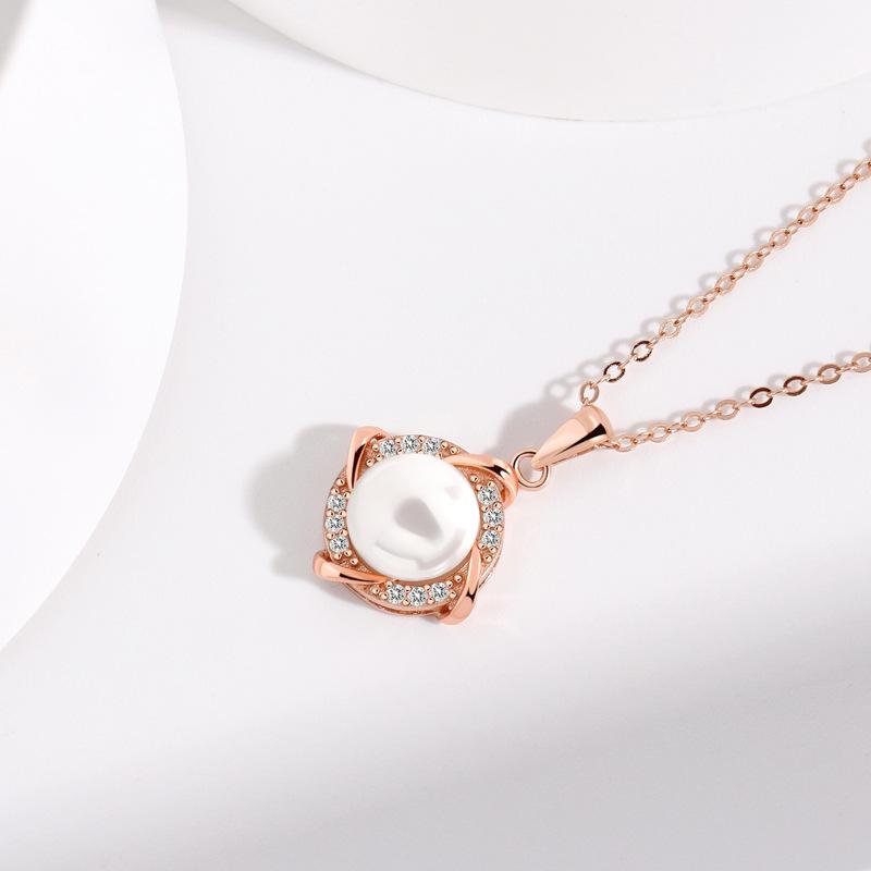 Женское модное элегантное ретро ожерелье с жемчугом в виде четырехлистного клевера-ветряной мельницы, ожерелье в стиле инс, легкая роскошь