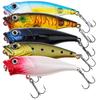 5pcs Popper Fishing Lure Kit 8.5g Spindrift Floating Lure Jig Fishing Hook Set Built In Steel Ball