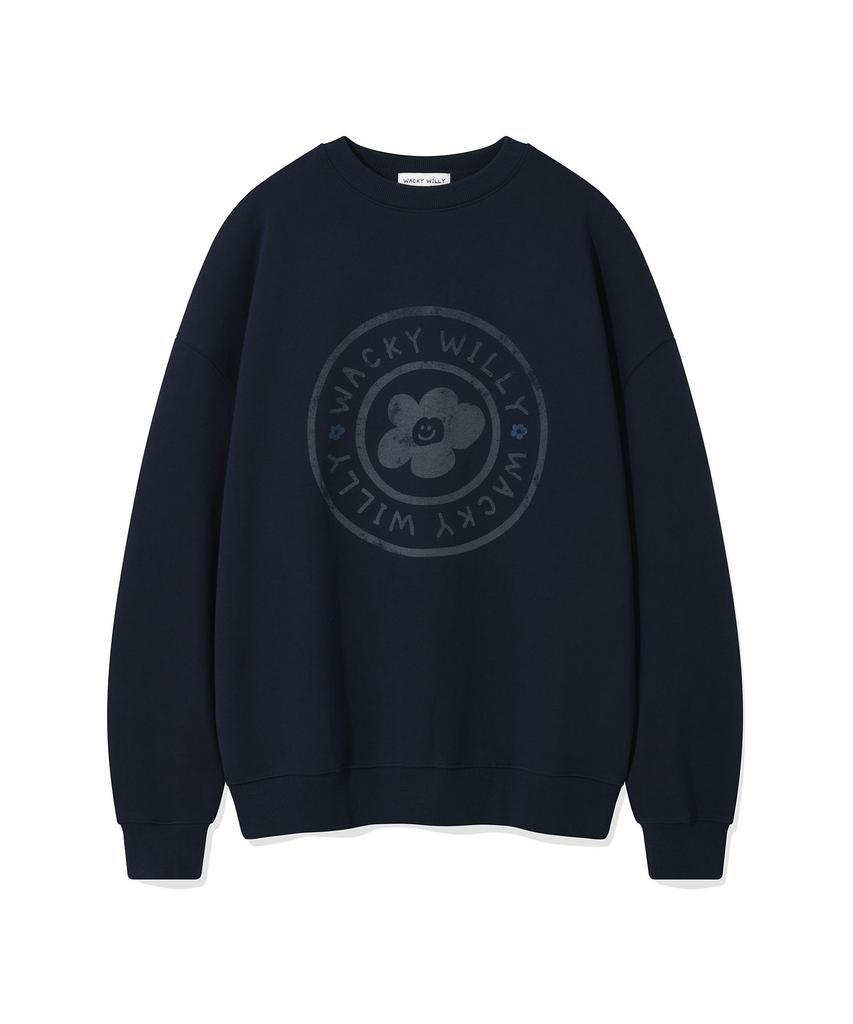 WACKY WILLY Women'S Lily Circle Graphic Sweatshirt Navy