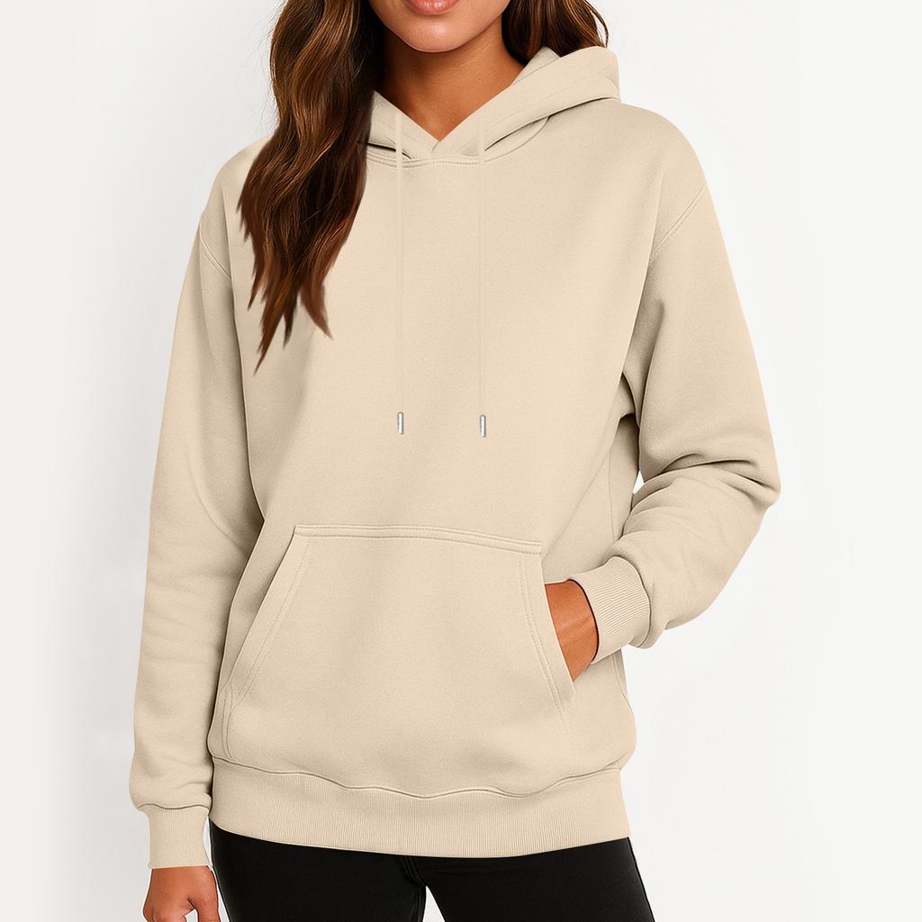 Women's Casual Fashion Sweatshirt Solid Color Hooded Sweatshirt