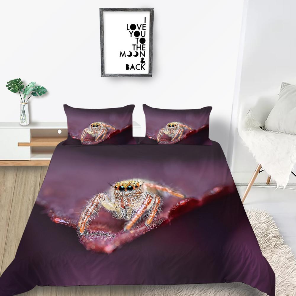 Комплект постельного белья с 3D принтом паука для спальни, тема насекомых, пододеяльник, наволочка, 2 или 3 шт., AU240 * 270, очень большое украшение для дома
