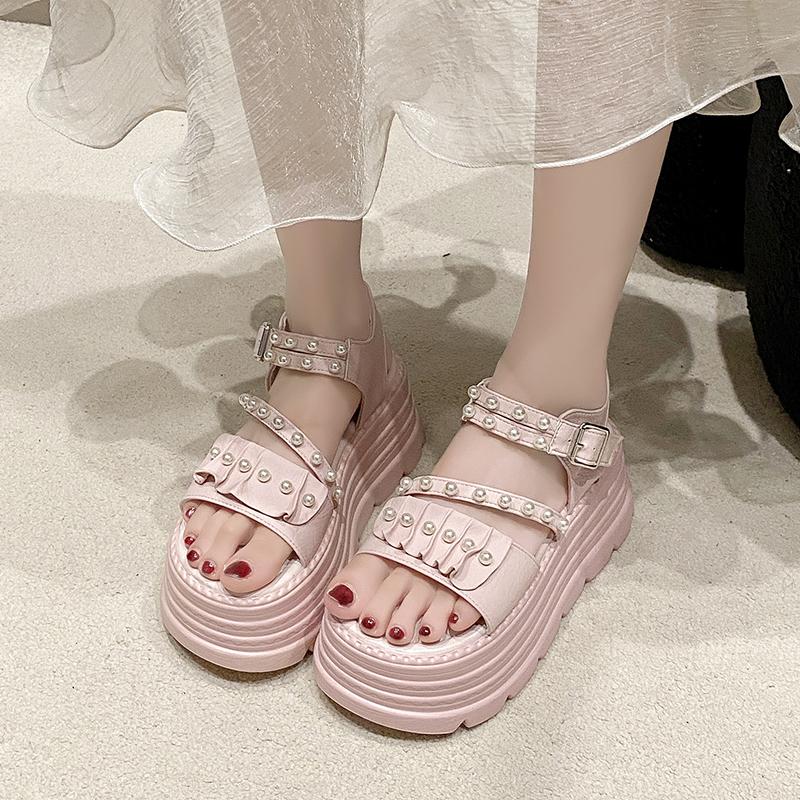 Summer Women Casual Slippers Women's Muffin Shoes Ladies Thick Soled Casual Sandals Adult Casual Beach Shoes Female Jelly Shoes