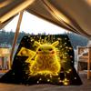 1pc Pikachu, Pokémon Outdoor Flannel Blanket, Lightweight Warm Cozy for Travel Camping Office Soft Polyester Fabric