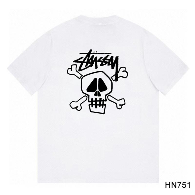 Stussy Летняя новая футболка из высококачественного хлопка с круглым вырезом для мужчин и женщин 2025 года, классический логотип с новым рисунком, парная футболка