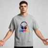 2026 New Unisex Pure Cotton Short Sleeve Tee Rainbow Melting Headset Print Fashion Hip Hop Summer Male Daily Shirts