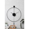 Tiktok 60 см, черные, современные декоративные металлические настенные часы с маятником