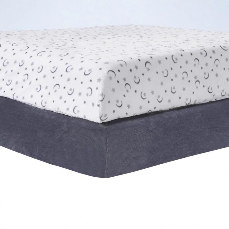2-Piece Cotton Flannel Crib Sheet Set With Full Wrap Design Breathable Newborns 0-12 Months