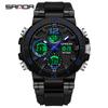 SANDA Часы Крутой Тренд Многофункциональные Спортивные Водонепроницаемые Электронные часы с двойным дисплеем
