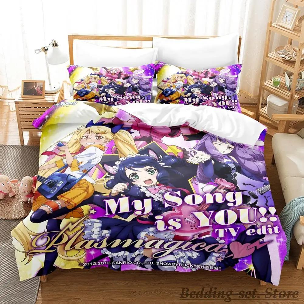 Новый Show By Rock! Комплект постельного белья Single Twin Full Queen King Size Bed Set Adult Kid Bedroom Duvetcover Sets Anime Parure de lit Bed