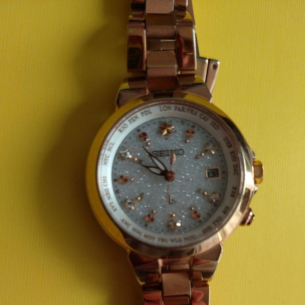 SEIKO Rukia Kotorip Женские часы Золотой цвет Мировое время