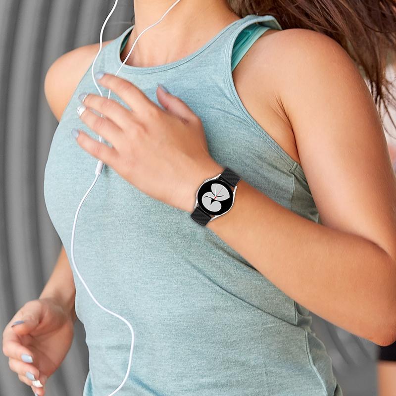 For Garmin Samsung Polar Huami Huawei 20mm Carbon Fiber Silicone Watch Band Replacement Wrist Strap