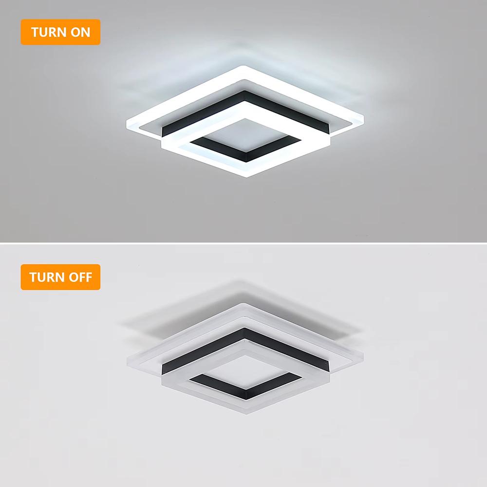 Square Acrylic  Ceiling Light Modern LED Ceiling Lamp,White 3-color light Ceiling Lights for Bedroom Office Kitchen Living Room