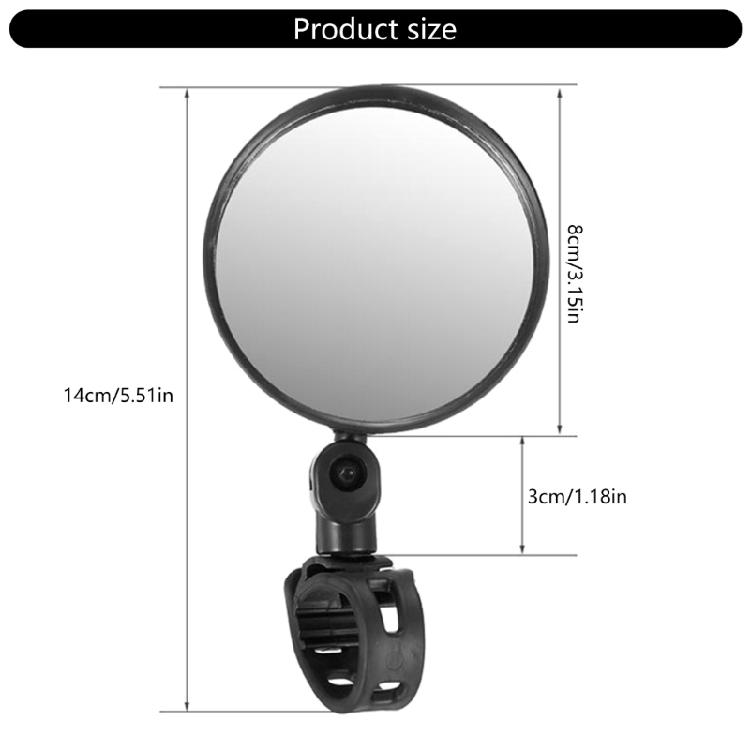 Universal Cycling Mirror Positioning System Wide Angle View ABS Housing For Road Visibility Protection