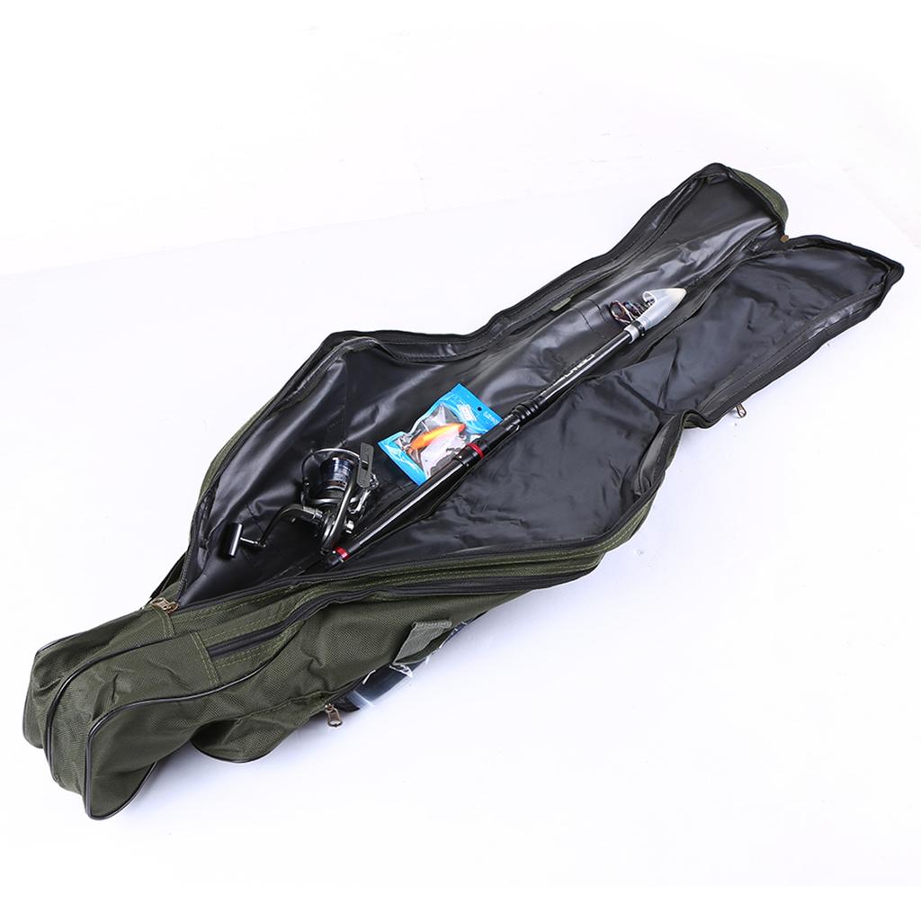 Portable Folding Fishing Rod Carrier Canvas Fishing Pole Tools Storage Bag Case Fishing Gear Tackle