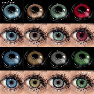 Цветные контактные линзы Натуральные цветные линзы Черные зрачки Синие контактные линзы Зеленые контактные линзы Модные красные контактные линзы 1 пара