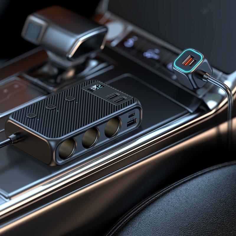 Car Charging Hub Splitters with Independent Switches Fast Charging Adapter Vehicles Charger for 12V-24V Car Truck SUVs