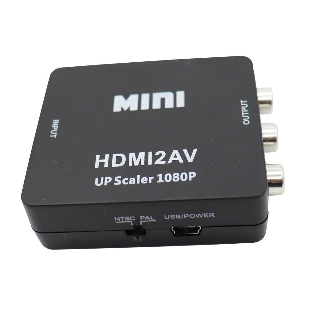 HD 1080P HDMI-совместимый в RCA AV/CVBS адаптер Мини HDMI2AV видеоконвертер КОРОБКА Для PS3 VCR DVD PALMTSC ПК