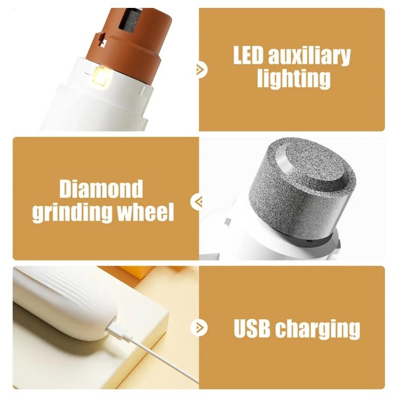 Электрическая USB-машинка для стрижки когтей собак, шлифовальная машинка для когтей питомцев, перезаряжаемая, триммер для когтей лап щенков и кошек, аксессуары для собак