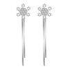 Elegant Tassel Long Dangle Earrings Silver Ear Threads Snowflake Earrings  Jewelry Accessories