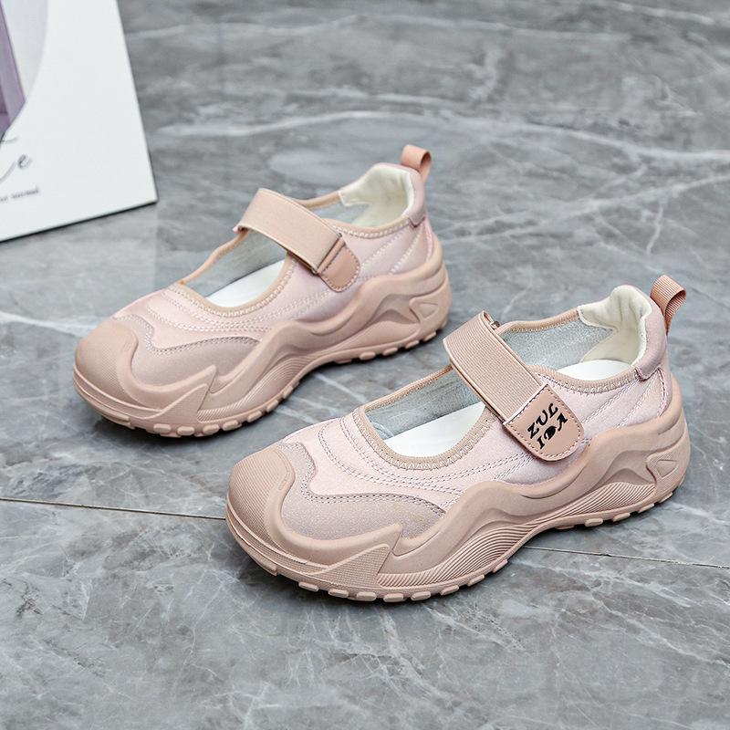 Shallow Mouth Mary Jane Women's Shoes 2025 Summer New Thick-soled Velcro Sports Sandals Women's Retro Forrest Gump Training Shoes