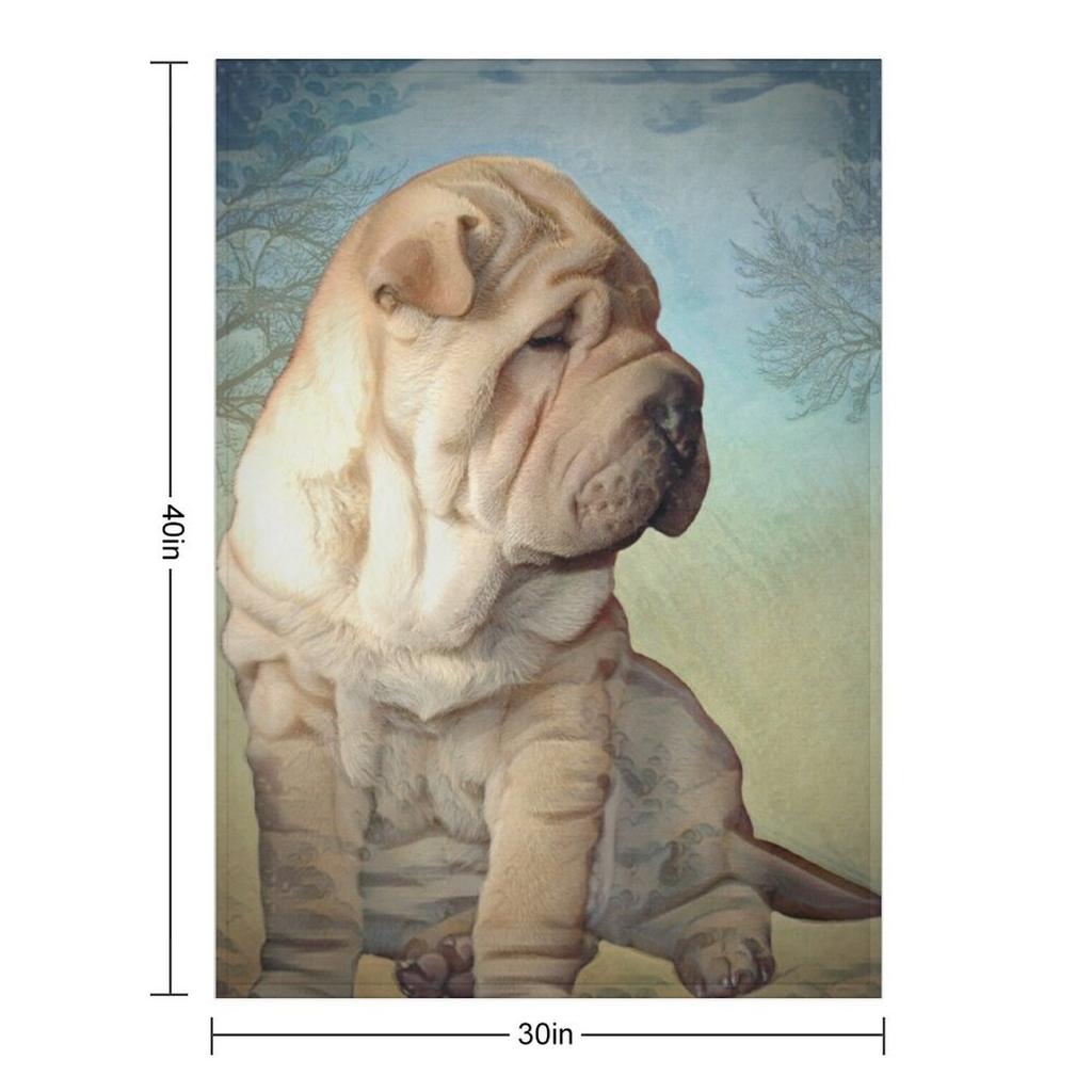 Shar Pei Puppy Throw Blanket Thermals For Travel Moving decorative Sofa Throw Blankets