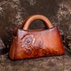 New Vintage Women's Bags Genuine Leather Top Layer Bags Cross-body Sculpted Shoulder Bags for Ladies