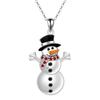 Cute Doll Shaped Christmas Necklace With Rhinestone Alloy Chain For Wear Holiday