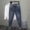 Мужские приталенные повседневные джинсы весна/осень 2024: Модный и универсальный