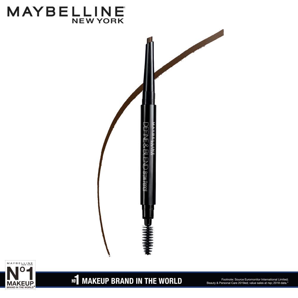 Maybelline New York Define & Blend Brow Pencil With Spoolie Natural Brown Long-lasting Natural Eyebrow Makeup 0.16 g