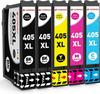 Ink Cartridges - Clywenss - 405XL - 5-Pack - Compatible with Workforce Pro - 1100 Pages Per Cartridge