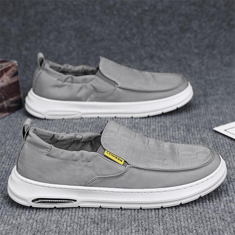 2024 new Japanese umbrella cloth shoes men's thin sewn sole breathable canvas shoes one pedal soft sole Doudou shoes men