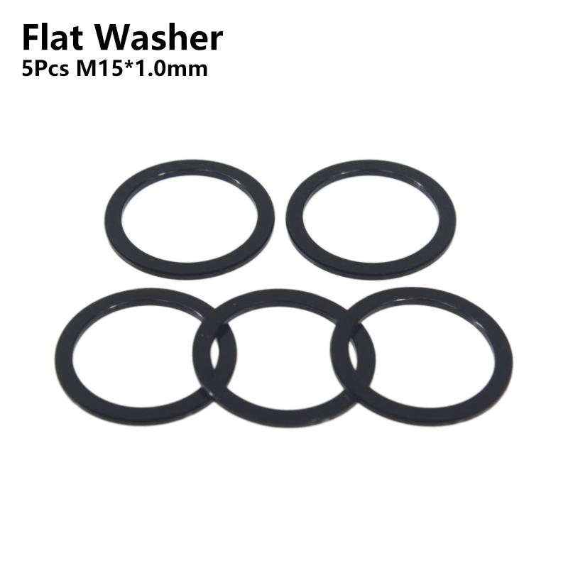 Bicycle Thru Axle Washer M15x0.5mm/1mm/2mm Axle Washers M12x7.5mm Spacer Bike Hubs Tube Shaft Skewers Spacer Flat Conical Washer