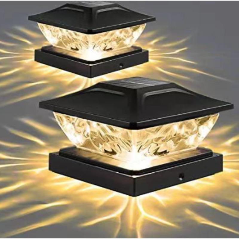 Уличные солнечные фонари для столбов, палубные фонари на солнечных батареях для столбов в садовом декоре, 2-режимный яркий солнечный фонарь для столбов