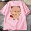 DuDu Bear Удивляет Панду BuBu Цветком Футболка Смешная Милая Buu Duu Графические Футболки Женская Мужская Парная Футболка Одежда