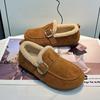Кожаный вельвет Birkenstocks женские 2025 осень и зима новые ретро слипоны из овечьей шерсти теплые бобы хлопковые туфли для улицы