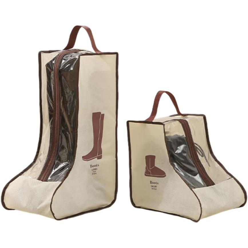 Portable Boots Storage, Tall Boots Storage Short Boots Protector Bag, Shoe Dust Bags,Shoe Sleeves for Travel,Clear Packing Organizers for Men & Women