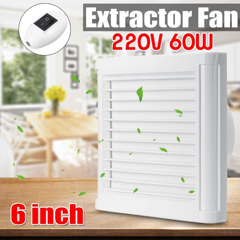 6inches 220V 60W Wall Mounted Windows Exhaust Fan Vent Fans Ventilator for Bathroom