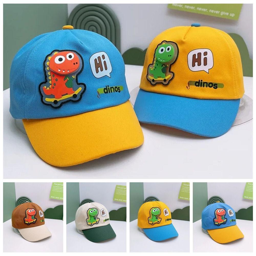 Adjustable Size Children Baseball Cap Dinosaur Baby Sun Hat Cartoon Dinosaur Cap Sun Protection