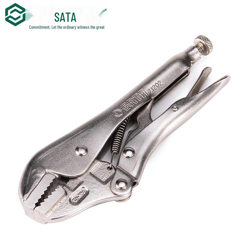 SATA 7-inch/10-inch Straight Jaw Pipe Pliers with Teeth, Models 71202/71203