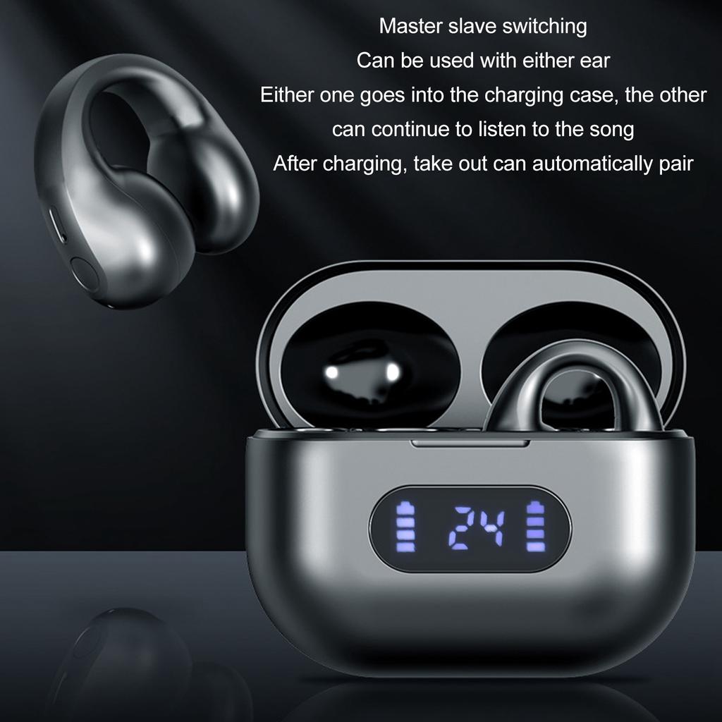 Наушники Bluetooth с клипсой, открытые наушники с низкой задержкой и шумоподавлением, беспроводные наушники с клипсой и светодиодным индикатором питания