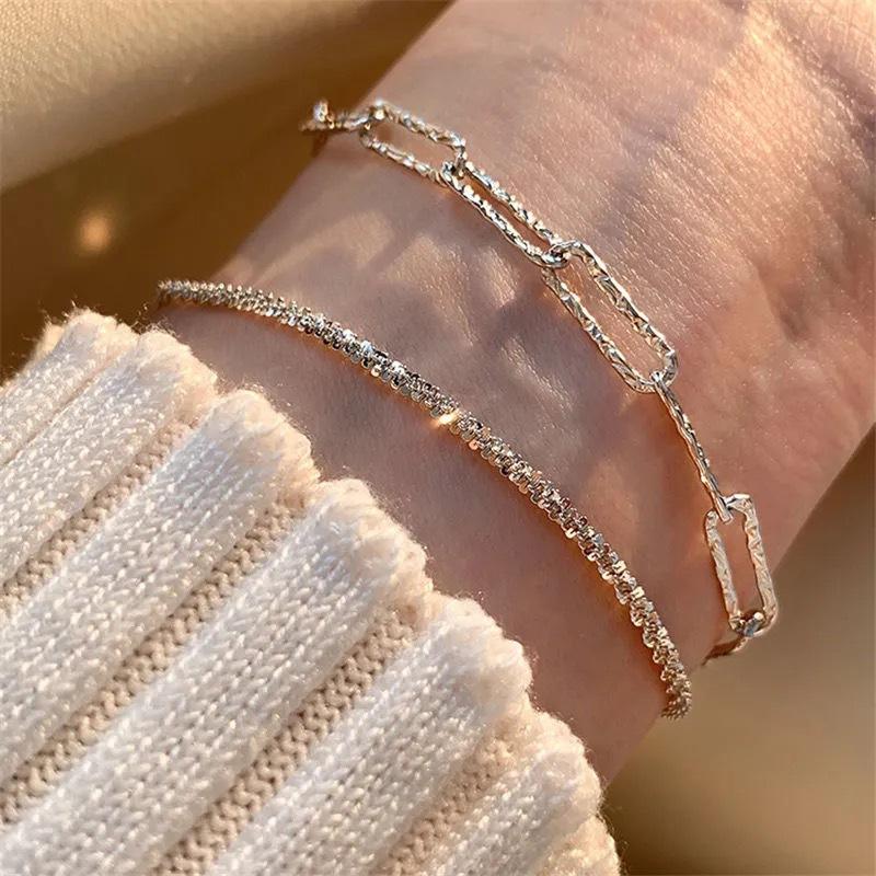 Модный простой блестящий браслет-цепочка из нержавеющей стали для женщин, минималистичный регулируемый браслет-подвеска для свадебной вечеринки, ювелирные изделия, подарки
