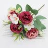 Имитация роз Букет искусственных цветов Реалистичные на ощупь Искусственные розы для декора дома, свадьбы, офиса Искусственные шелковые цветы Круглогодичный букет для