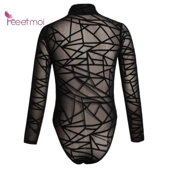 Bodysuit Underwear Sheer Mesh Sexy Slim-fitting Sleep Colthes See Sexy Wear Through Underwear