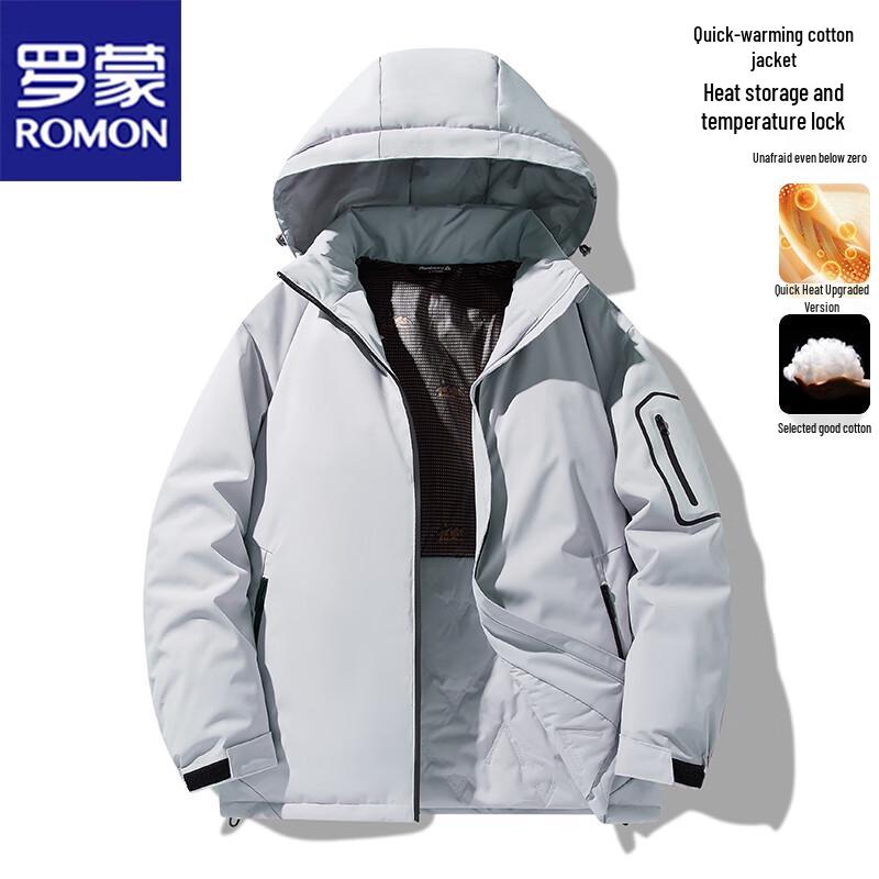 ROMON Men's Hooded Casual Padded Jacket