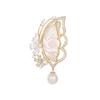 Delicate Carved Butterfly Brooch, High-End Femininity Imitation Shell Pearl Brooch, Niche Design Pin, Suit Accessories