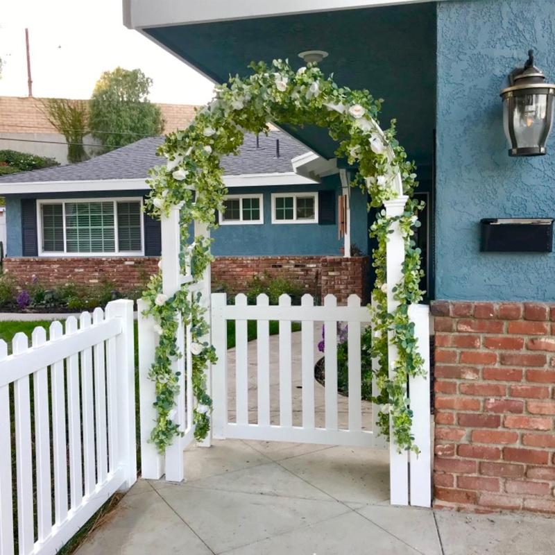 1,8 м искусственный эвкалипт с гирляндой из камелий, подвесной ротанговый домашний сад, свадебный фон, настенный декор